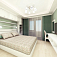 Спальня в зеленых тонах с дизайном